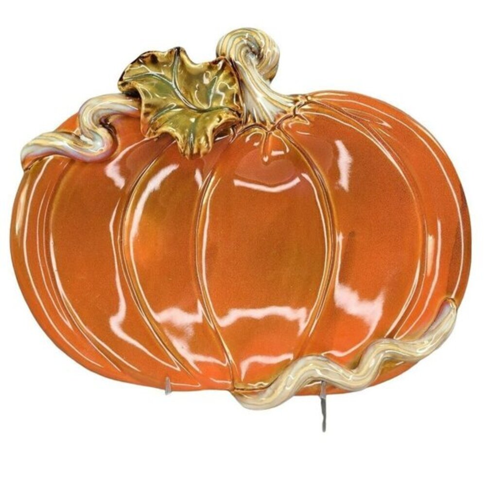 Pumpkin Tidbit Plate Fall Autumn Thanksgiving Canape Serving Wall‎ Decor